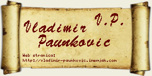 Vladimir Paunković vizit kartica